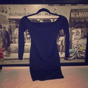 Off the shoulder black dress